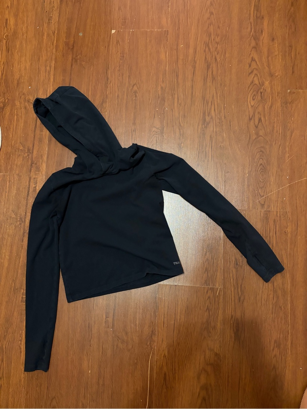 TNA Black Cropped Hooded Sweater